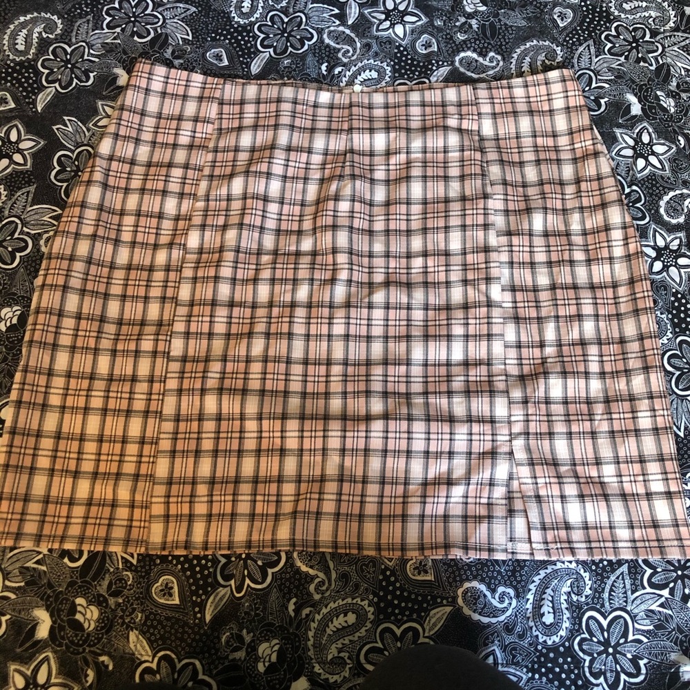 Shein Pink Plaid Skirt